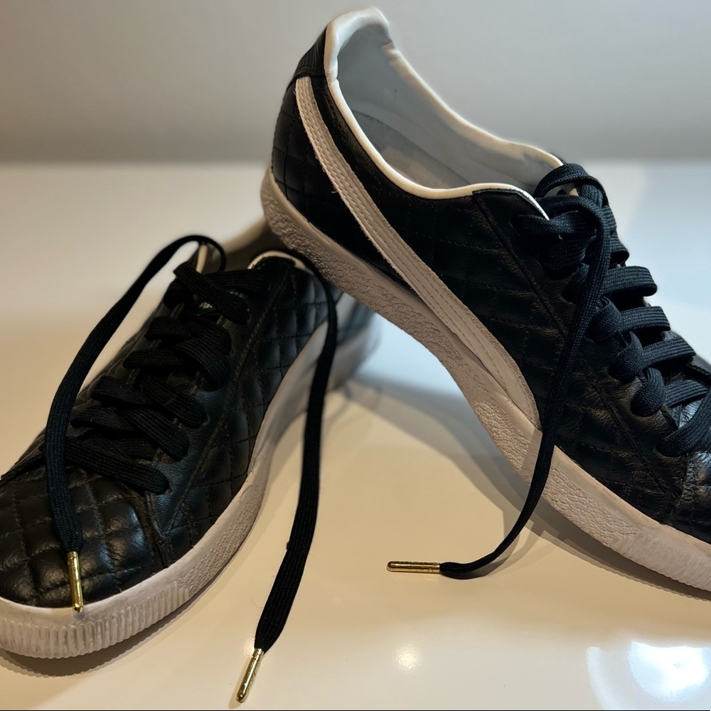 Mens leather quilted sneakers